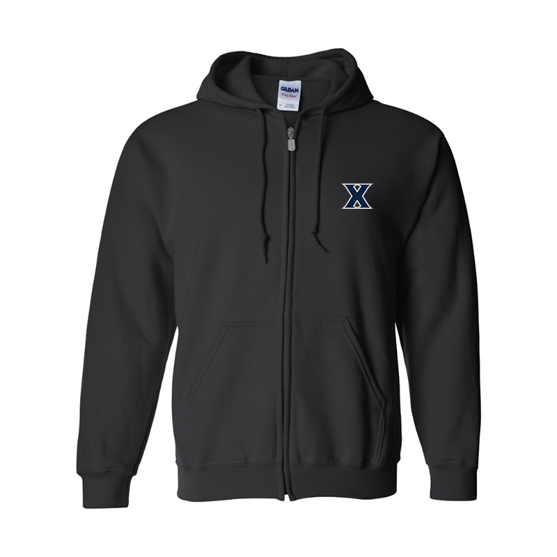 Men's Xavier Musketeers Gildan  Heavy Blend Full Zip Hooded Sweatshirt
