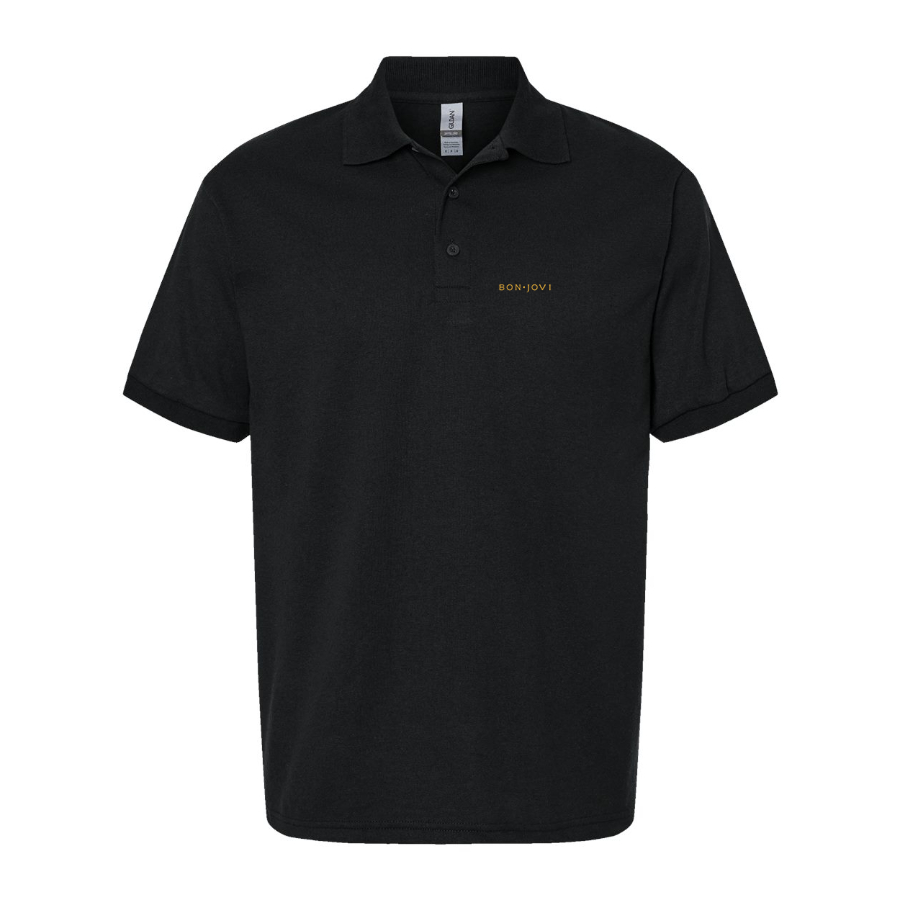 Men's Bon Jovi Logo Dry Blend Polo - Black