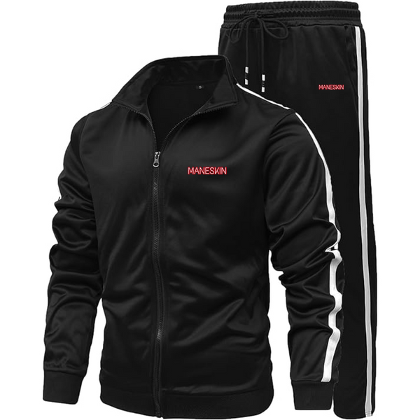 Men's Maneskin Red Neon Letter Logo Dri-Fit TrackSuit