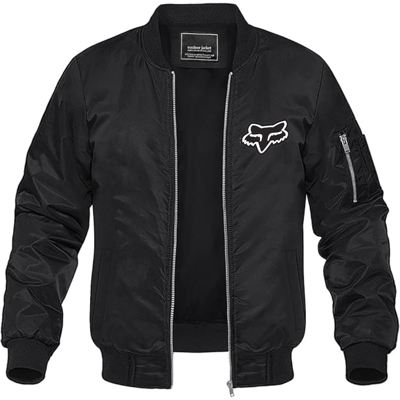 Men's  fox racing  Lightweight Bomber Jacket Windbreaker Softshell Varsity Jacket Coat