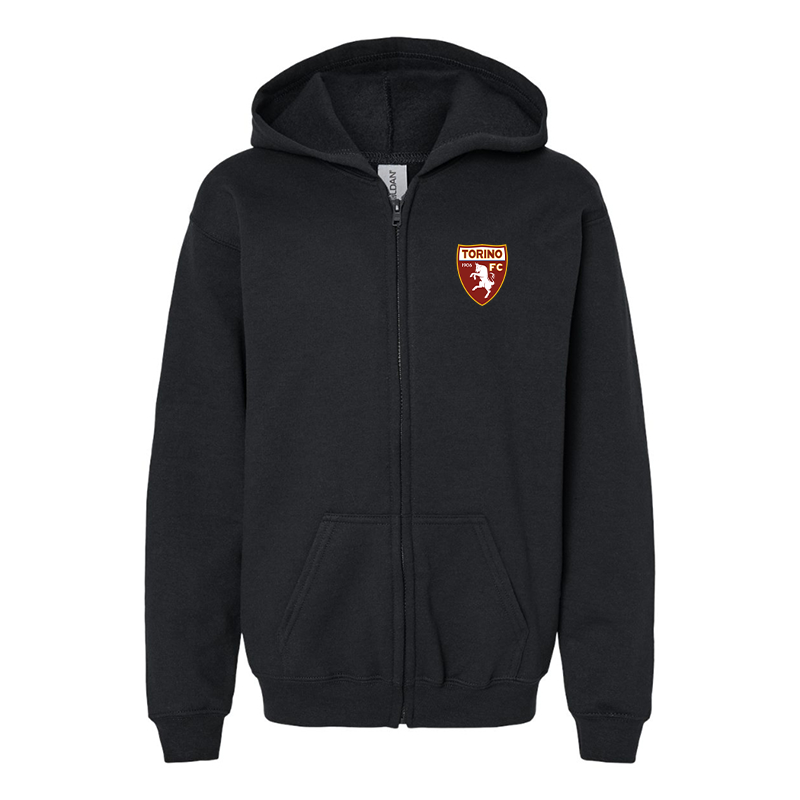 Gildan Heavy Blend Youth Torino Soccer Full Zip Hooded Sweatshirt