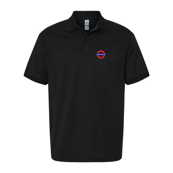 Men's London Tube Logo Dry Blend Polo - Black