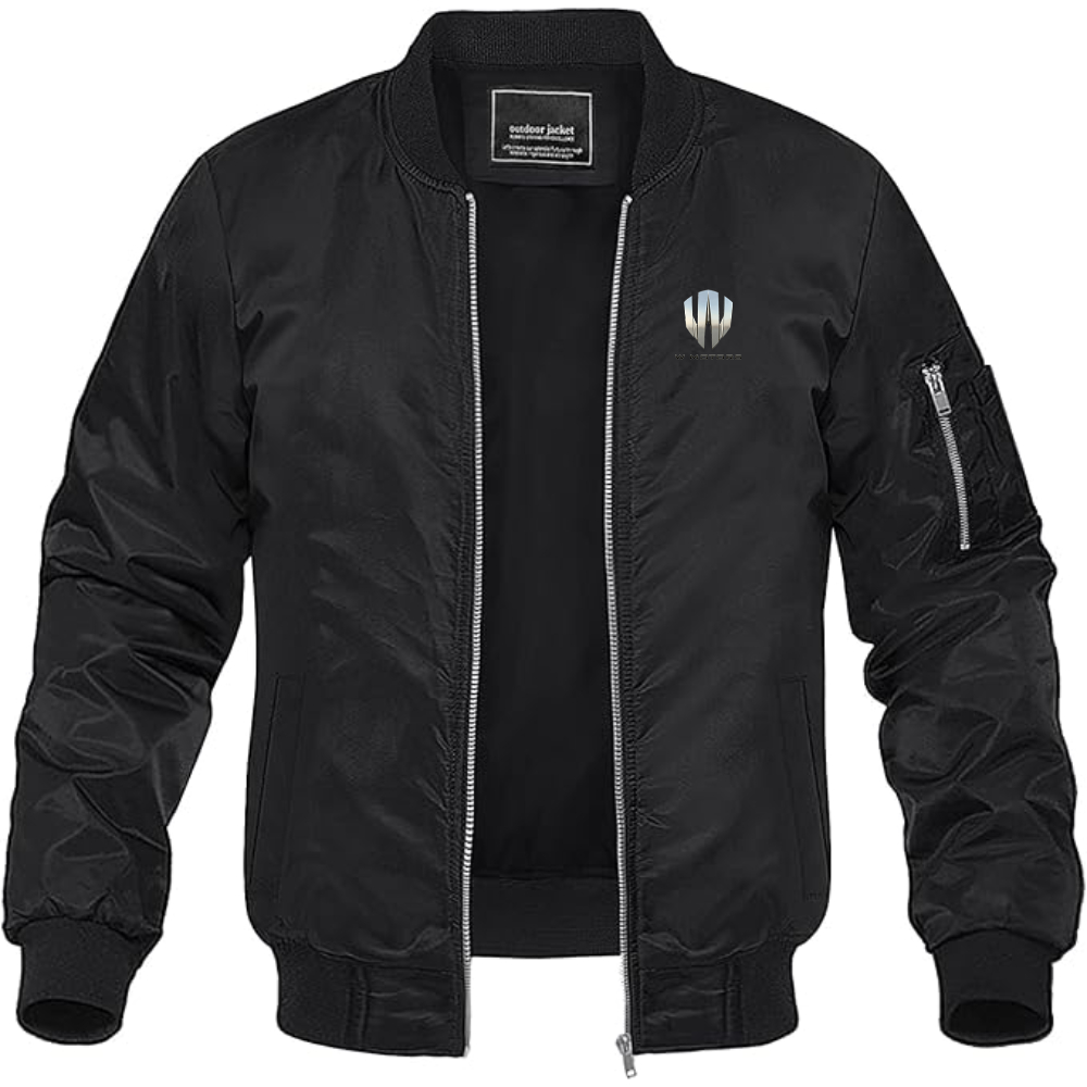 Men's  W Motors Logo Lightweight Bomber Jacket Windbreaker Softshell Varsity Jacket Coat