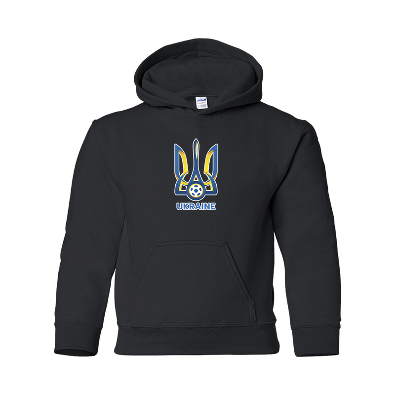 Youth Ukraine National Football Soccer Team Gildan Heavy Blend  Hooded Sweatshirt