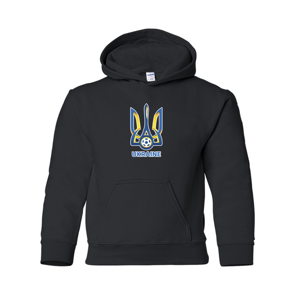 Youth Ukraine National Football Soccer Team Gildan Heavy Blend  Hooded Sweatshirt