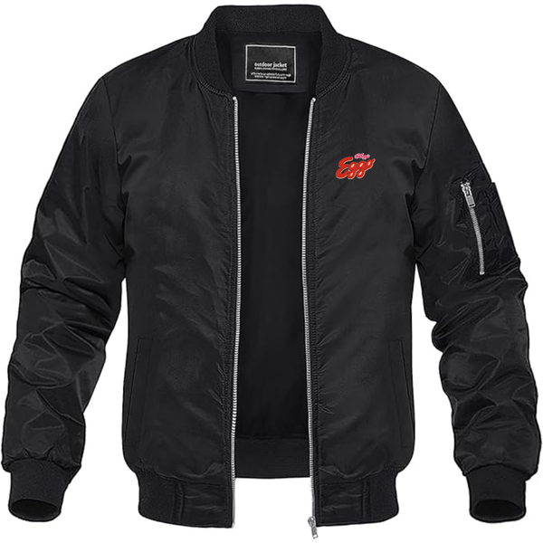 Men's Eggo Logo Lightweight Bomber Jacket Windbreaker Softshell Varsity Jacket Coat