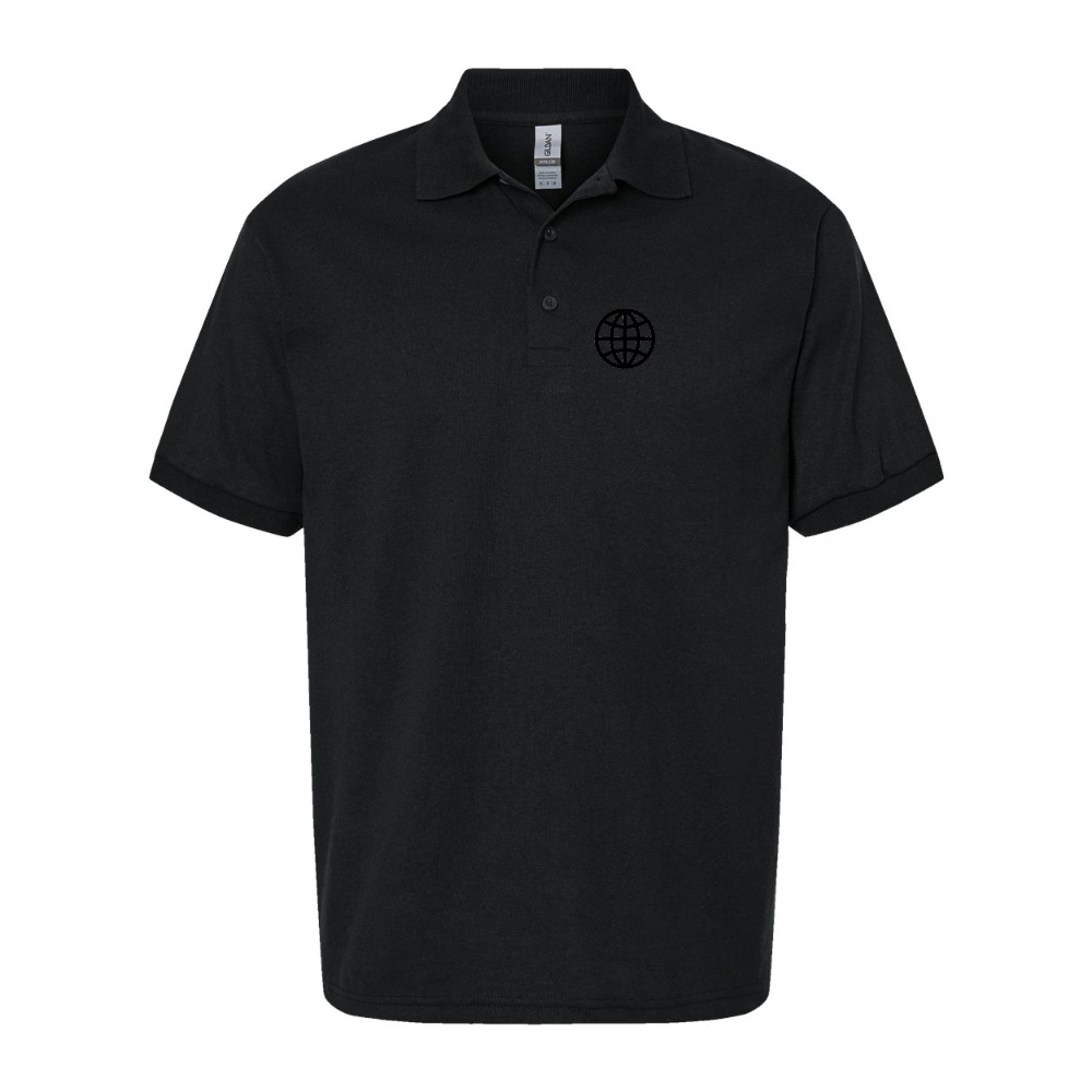Men's Internet Globe Dry Blend Jersey Polo - Black