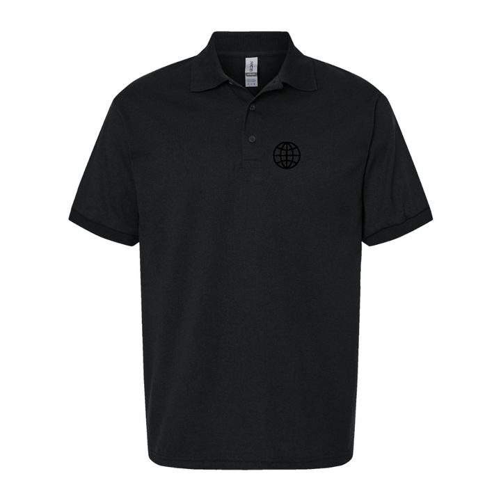 Men's Internet Globe Dry Blend Jersey Polo - Black