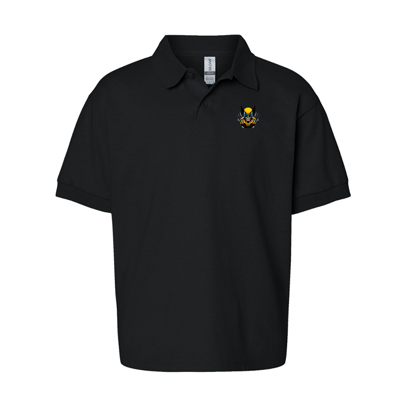 Youth Wolverine 2025 Art  Gildan Dry Blend Jersey Polo