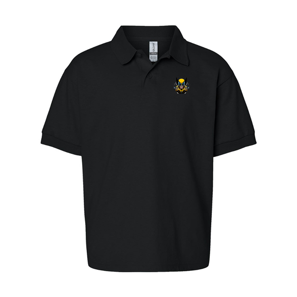 Youth Wolverine 2025 Art  Gildan Dry Blend Jersey Polo