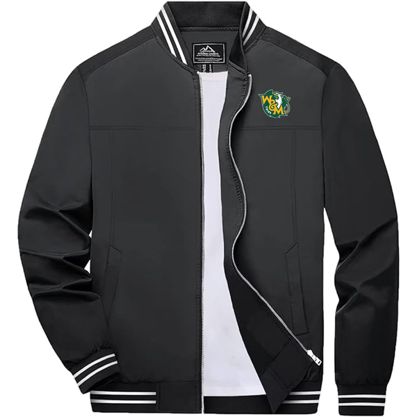 Men's   William and Mary Tribe  Lightweight Zip-Up Bomber Jacket  Ribbed Collar and Cuffs Outerwear
