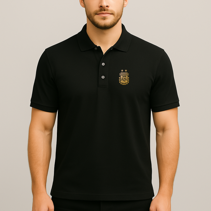 Men's Argentina Soccer Dry Blend Polo - Black
