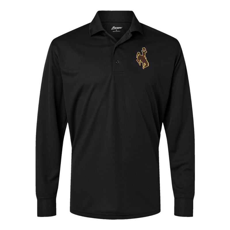 Men's  Wyoming Cowboys Art  Paragon Prescott Long Sleeve Polo