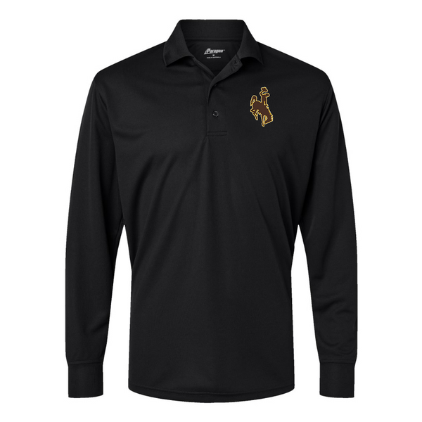 Men's  Wyoming Cowboys Art  Paragon Prescott Long Sleeve Polo