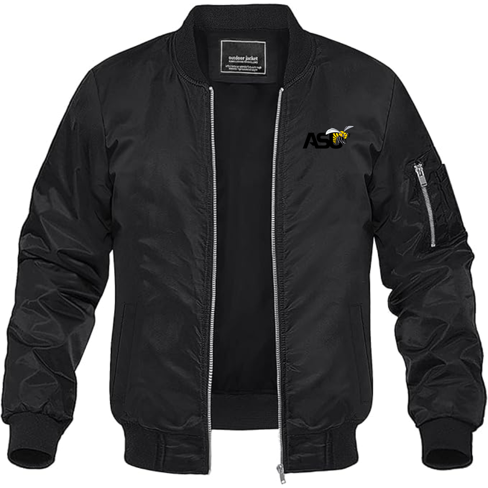 Men's Alabama State Hornets  Lightweight Bomber Jacket Windbreaker Softshell Varsity Jacket Coat