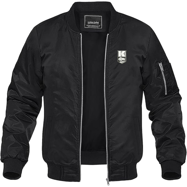 Men's Kaiser Logo Lightweight Bomber Jacket Windbreaker Softshell Varsity Jacket Coat