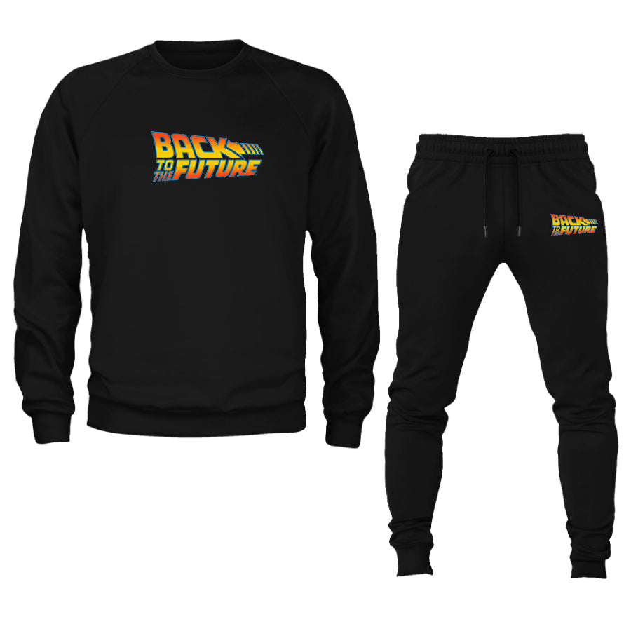 Men's Back To The Future Movie Logo Crewneck Sweatshirt Joggers Suit