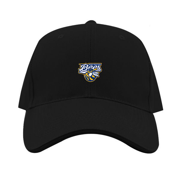 Burlington Bees   Logo  Dad Baseball Cap Hat