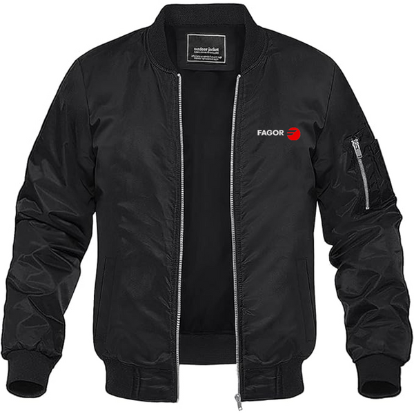 Men's Fagor Logo Lightweight Bomber Jacket Windbreaker Softshell Varsity Jacket Coat