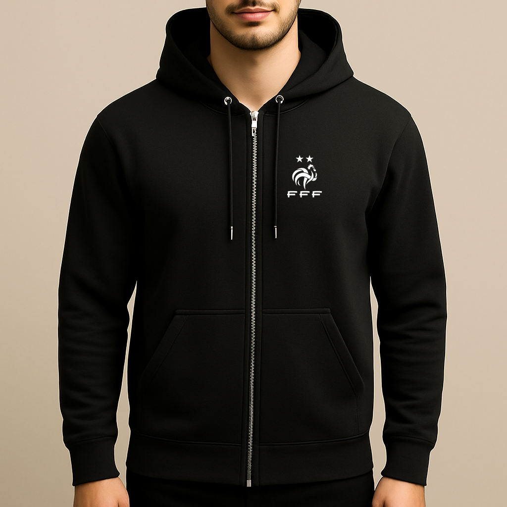 Men's France Soccer Zipper Hoodie