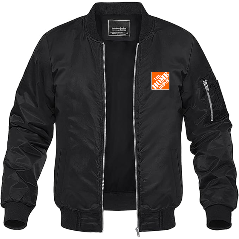 Men's The Home Depot Lightweight Bomber Jacket Windbreaker Softshell Varsity Jacket Coat