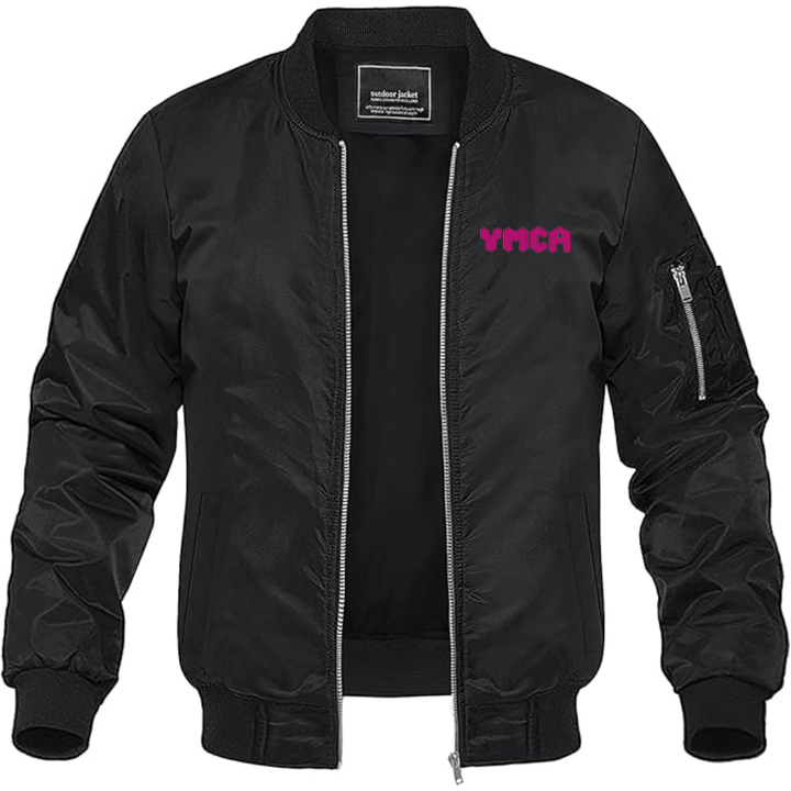 Men's YMCA Mauve Lightweight Bomber Jacket