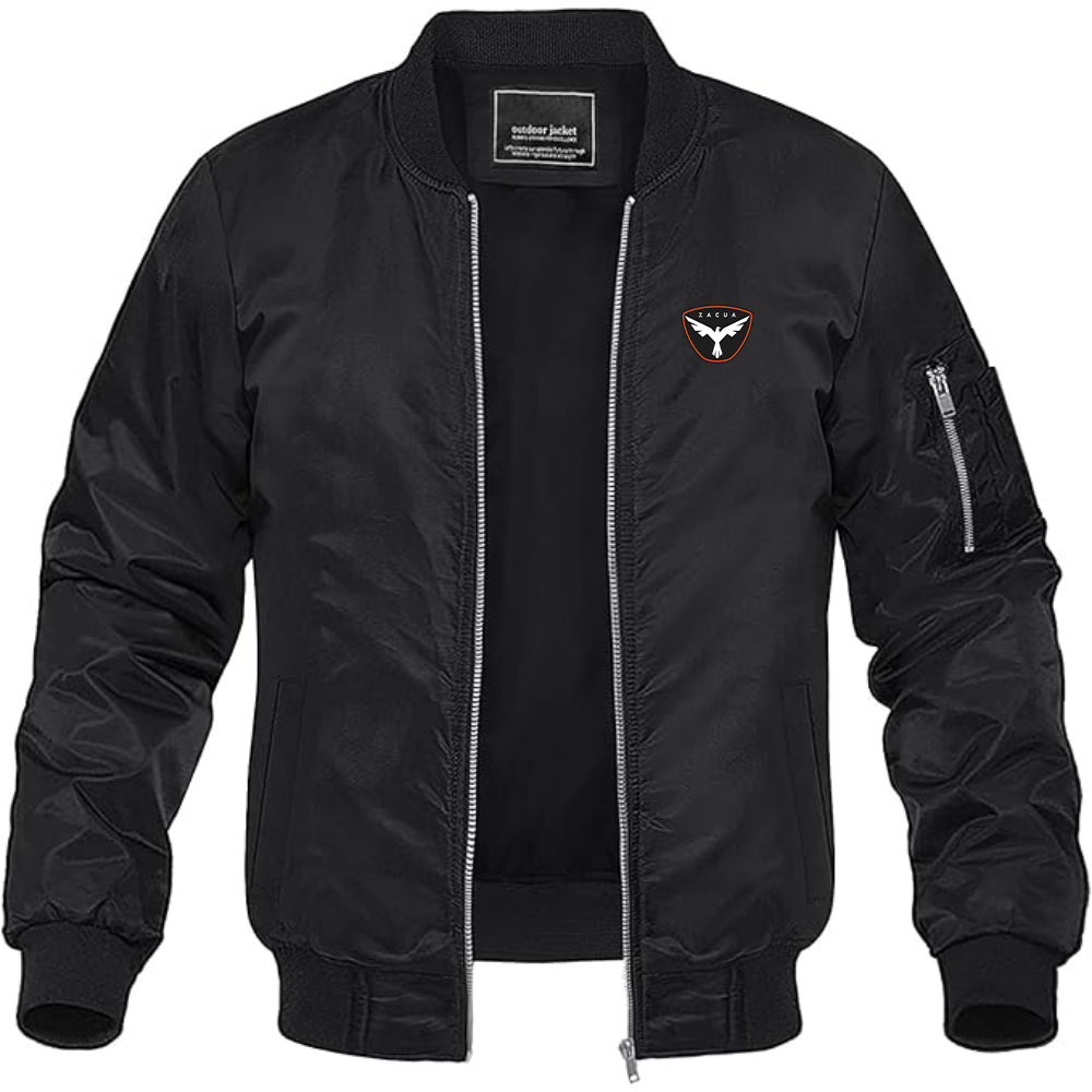 Men's Zacua  Logo Lightweight Bomber Jacket Windbreaker Softshell Varsity Jacket Coat