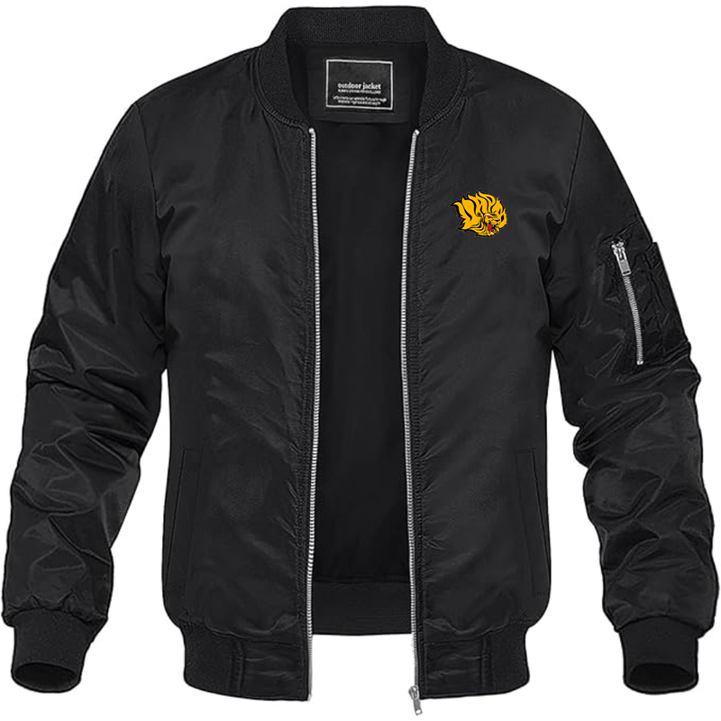 Men's  Arkansas PB Golden Lions Lightweight Bomber Jacket Windbreaker Softshell Varsity Jacket Coat