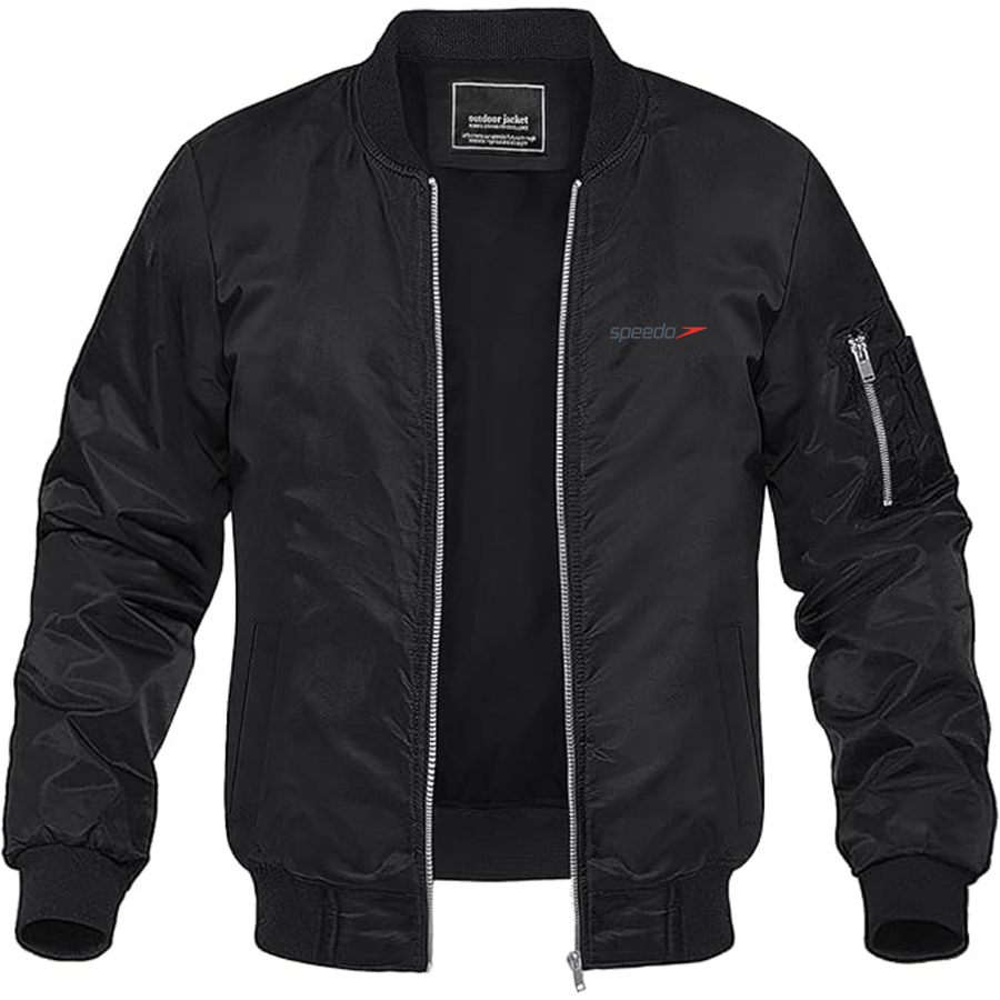 Men's Speedo Logo Lightweight Bomber Jacket Windbreaker Softshell Varsity Jacket Coat