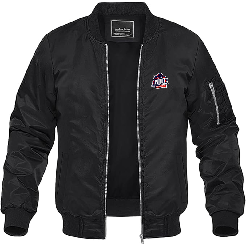 Men's  NJIT Highlanders Logo Lightweight Bomber Jacket Windbreaker Softshell Varsity Jacket Coat