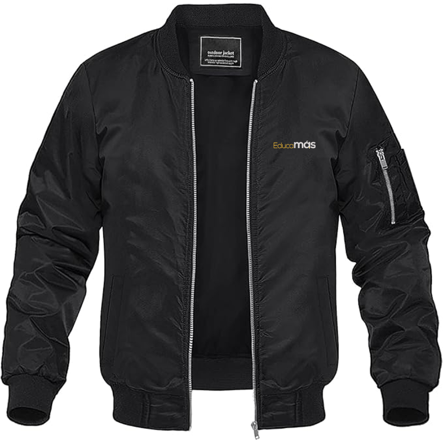 Men's EducaMAS Logo Lightweight Bomber Jacket Windbreaker Softshell Varsity Jacket Coat