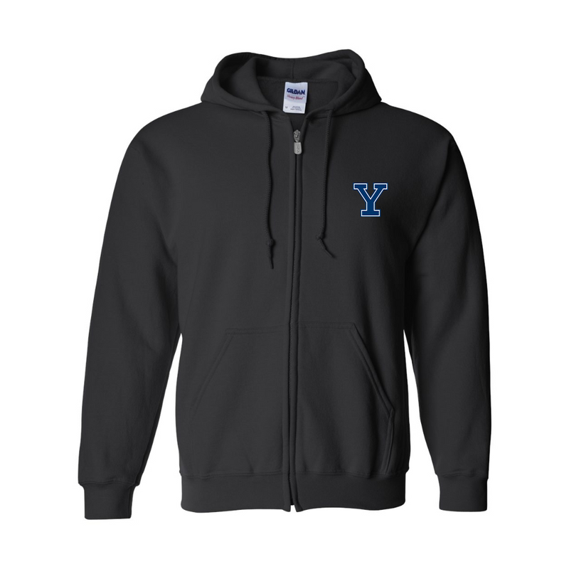Men' s Yale Bulldogs JERZEES NuBlend Full-Zip Hooded Sweatshirt
