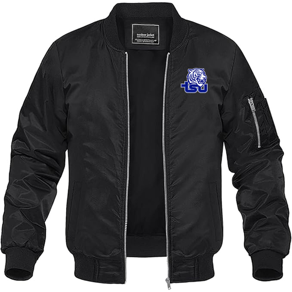 Men's Tennessee State Tigers Lightweight Bomber Jacket Windbreaker Softshell Varsity Jacket Coat