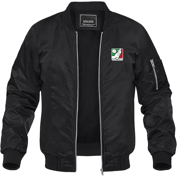 Men's  Italian Baseball League Logo Lightweight Bomber Jacket Windbreaker Softshell Varsity Jacket Coat