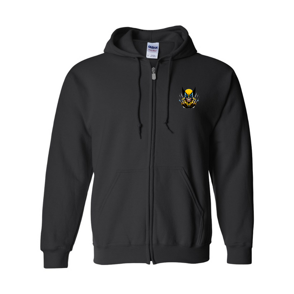 Men's Wolverine 2025 Art  Gildan  Heavy Blend Full Zip Hooded Sweatshirt