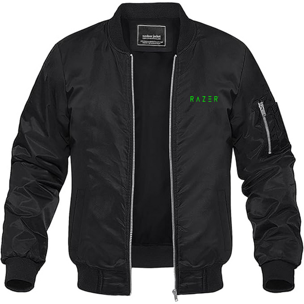 Men's Raze Logo Lightweight Bomber Jacket Windbreaker Softshell Varsity Jacket Coat