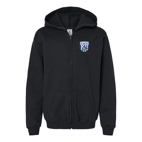 Gildan Heavy Blend Youth West Bromwich Albion SoccerFull Zip Hooded Sweatshirt