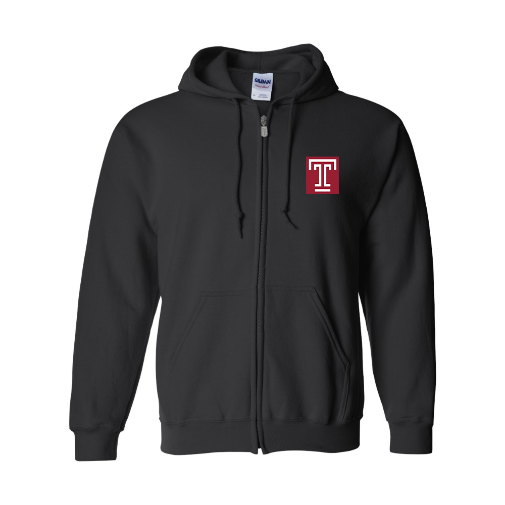 Men's Temple Owls JERZEES NuBlend Full-Zip Hooded Sweatshirt