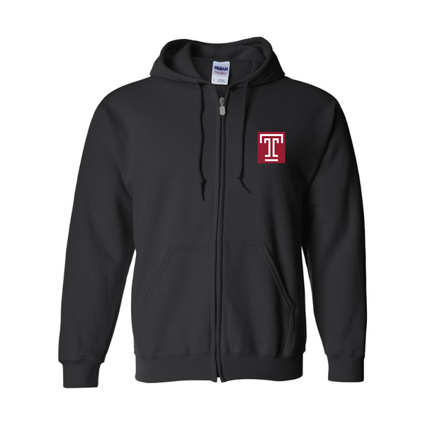 Men's Temple Owls JERZEES NuBlend Full-Zip Hooded Sweatshirt
