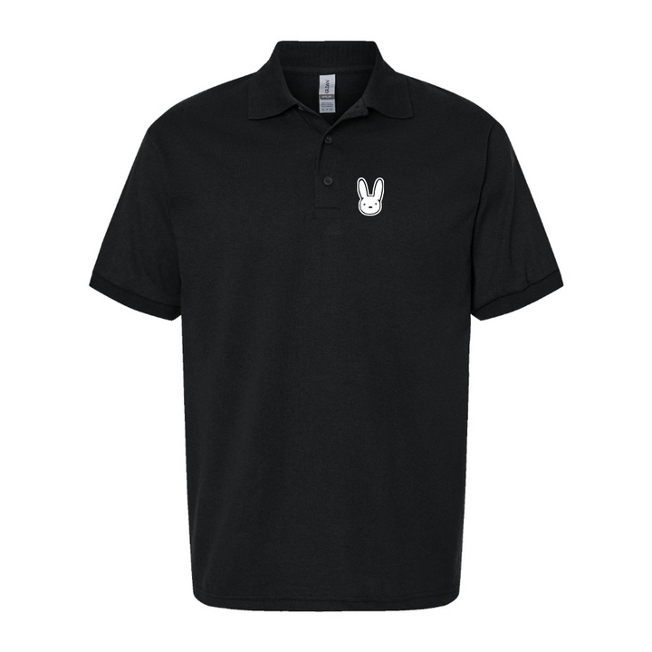 Men's Bad Bunny Logo Dry Blend Polo - Black