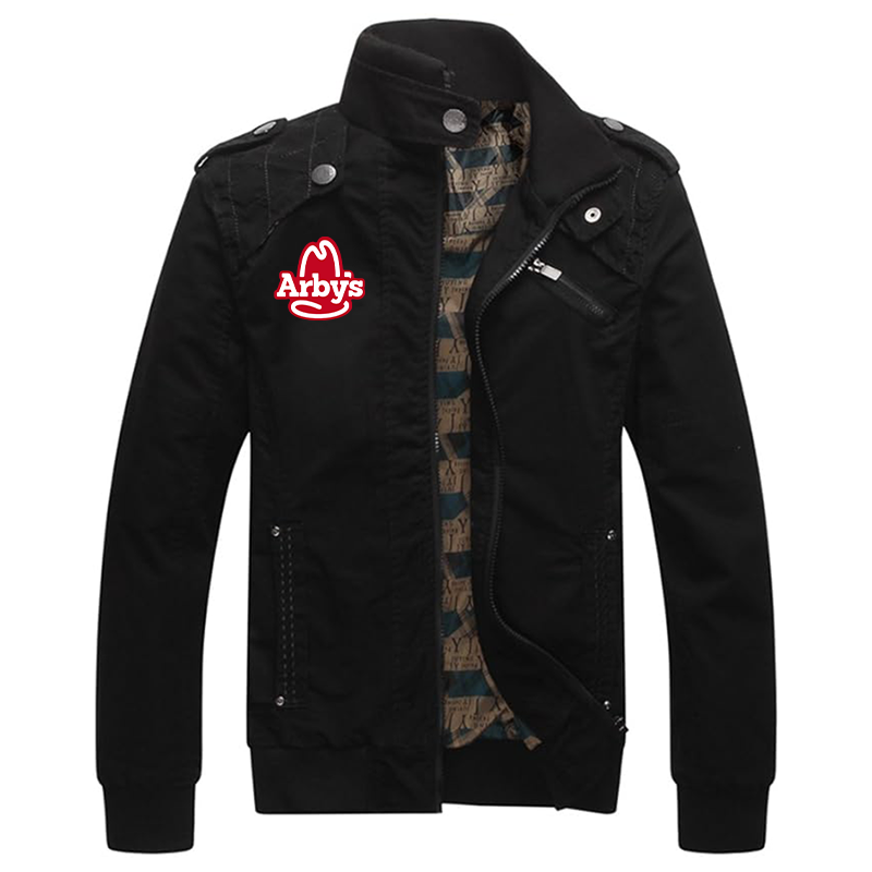 Men's  Arbys Dwar Casual Washed Cotton Military Outdoor Jackets with Shoulder Straps