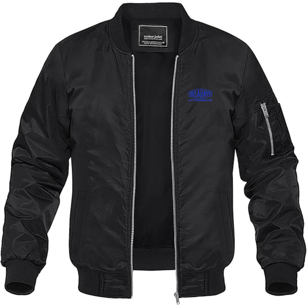 Men's Delahaye Logo Lightweight Bomber Jacket Windbreaker Softshell Varsity Jacket Coat
