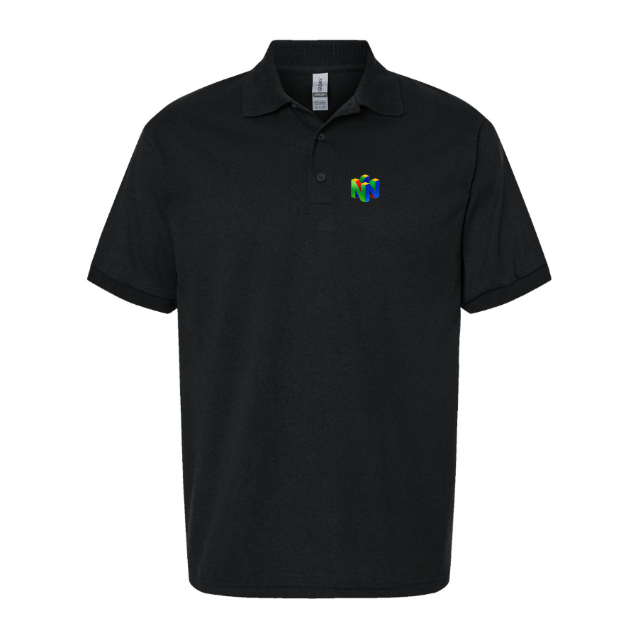 Men's Nintendo N64 Logo Dry Blend Polo - Black