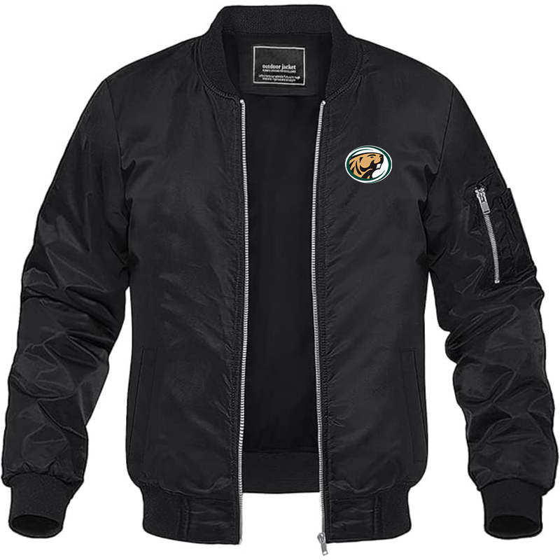 Men's  Bemidji State Beavers Lightweight Bomber Jacket Windbreaker Softshell Varsity Jacket Coat