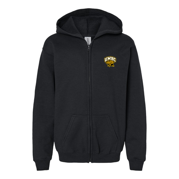 Gildan Heavy Blend Youth UMBC Retrievers  Full Zip Hooded Sweatshirt