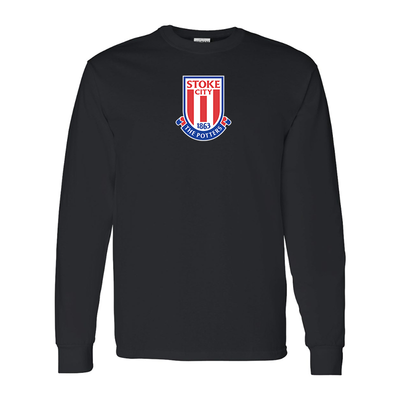 Men's Stoke City Soccer Gildan Heavy Cotton Long Sleeve T-Shirt