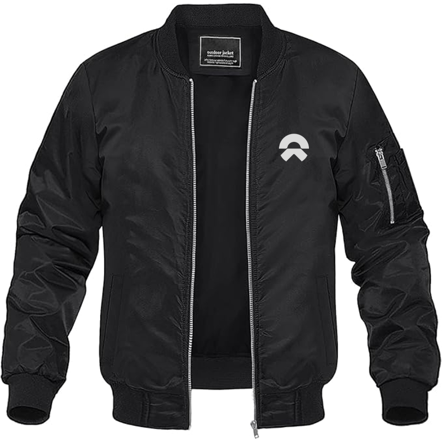 Men's Nio Logo Lightweight Bomber Jacket Windbreaker Softshell Varsity Jacket Coat