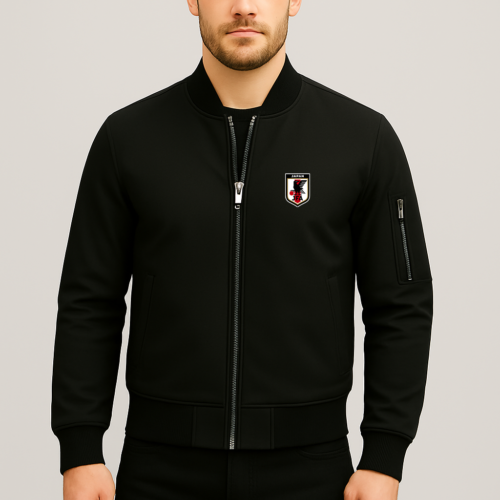Men's Japan National Soccer Team Lightweight Bomber Jacket Windbreaker Softshell Varsity Jacket Coat
