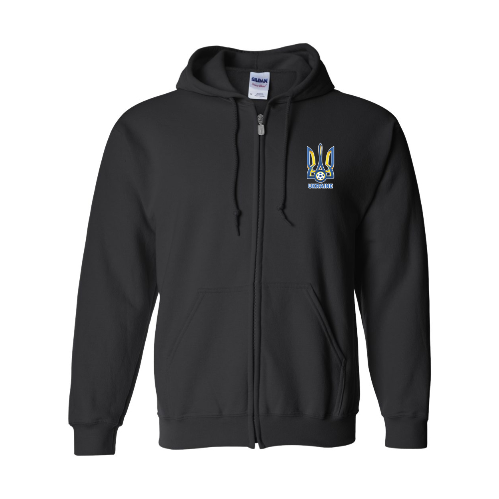Men's Ukraine National Football Soccer Team Zipper Hoodie