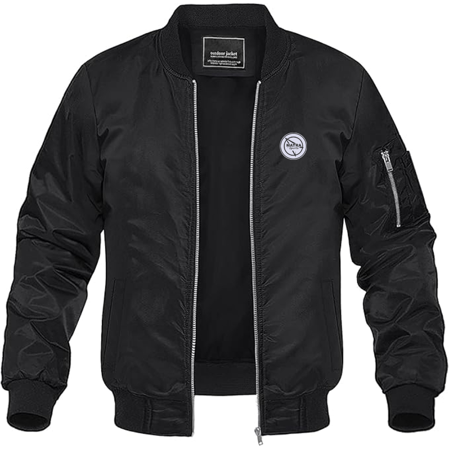 Men's Matra Sports Logo Lightweight Bomber Jacket Windbreaker Softshell Varsity Jacket Coat